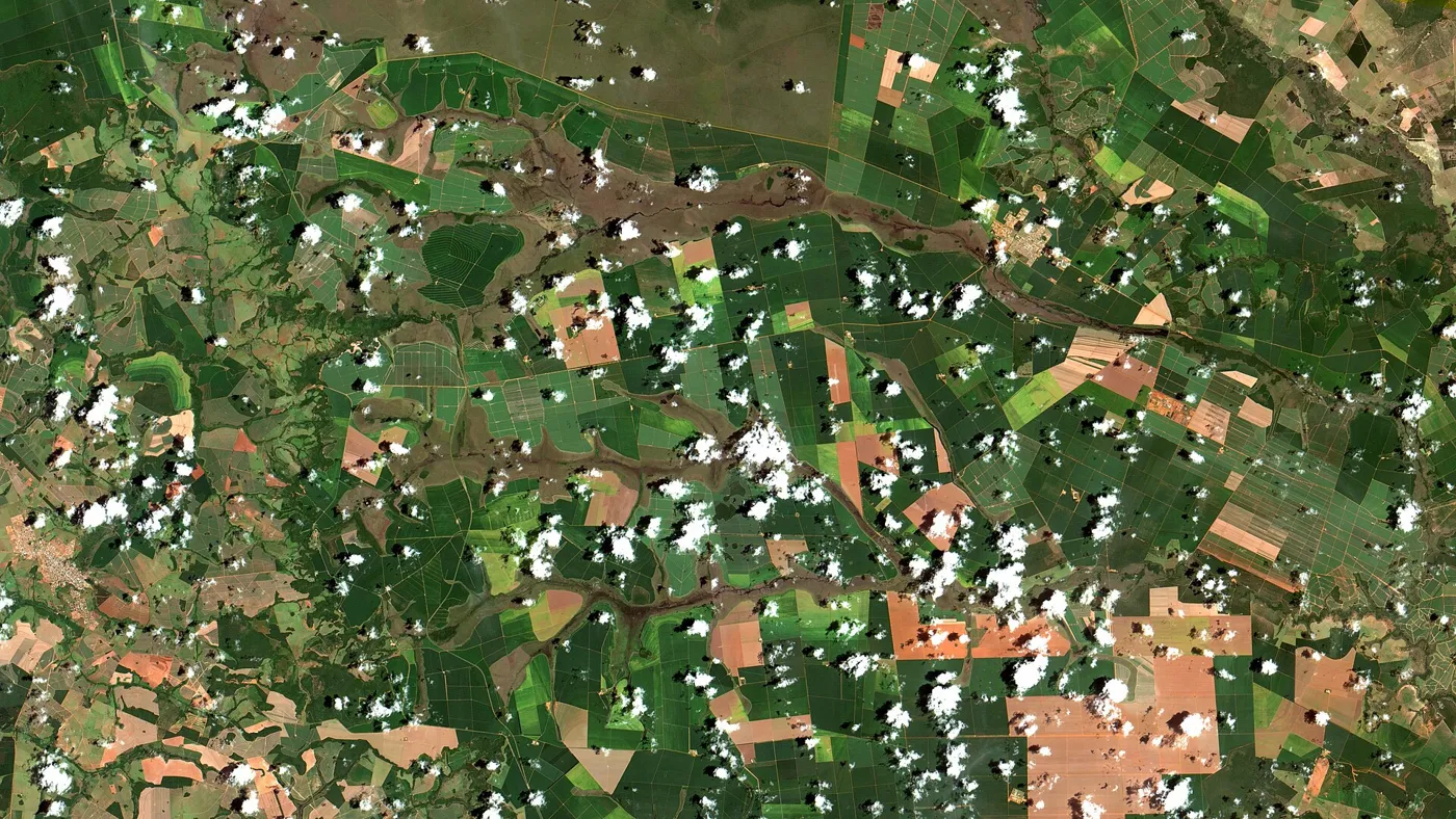 Lavouras de Chapadão do Céu, Goiás, vistas por satélite